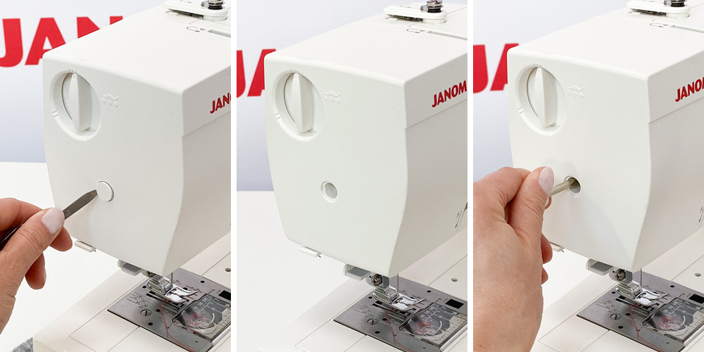 Czyszczenie maszyny do szycia - zdjęcie górnej obudowy