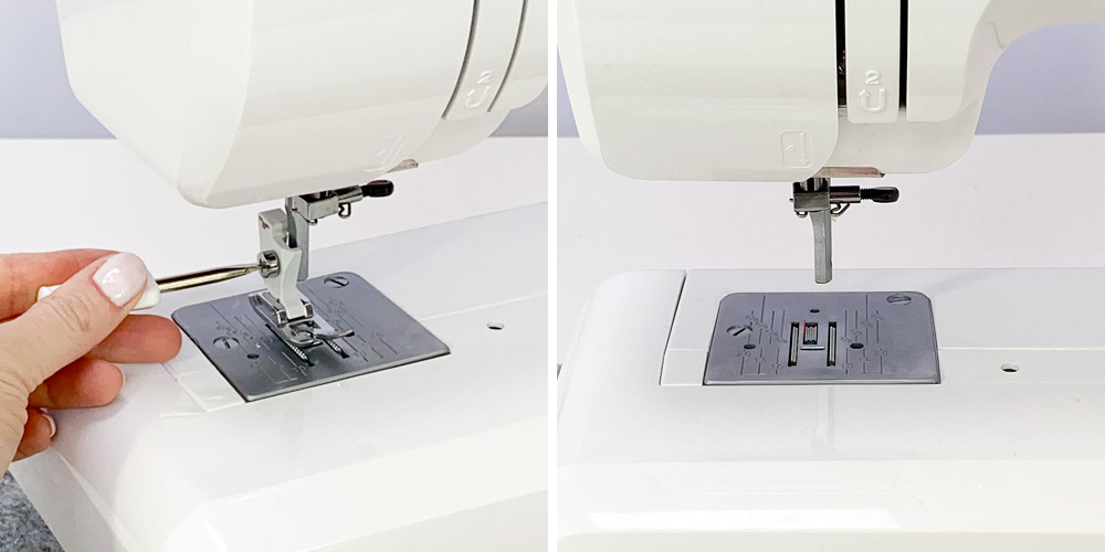 Zdjęcie uchwytu szybko mocującego w maszynie do szycia