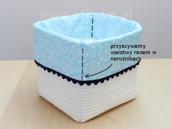 Szyjemy koszyczek na akcesoria - podwinięcie