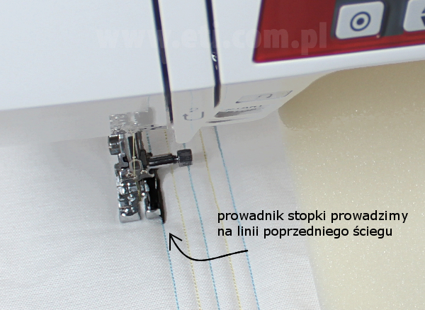 Przeszywanie pierwszych warstw koszyczka-stopka krawędziowa