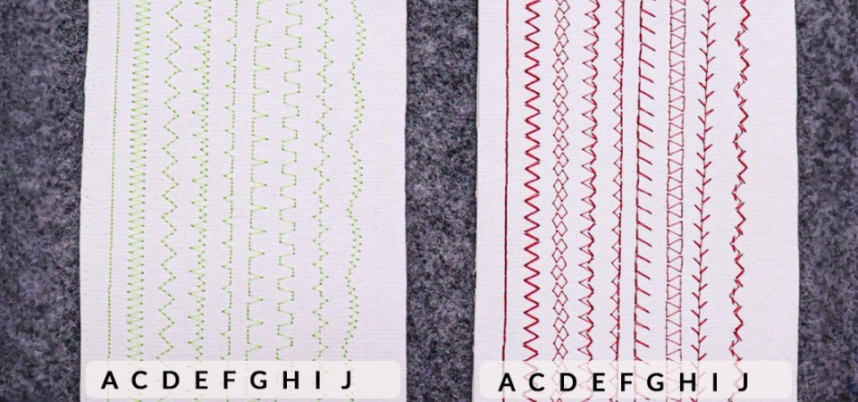 Janome Jubilee 60507 przykłady dostępnych ściegów