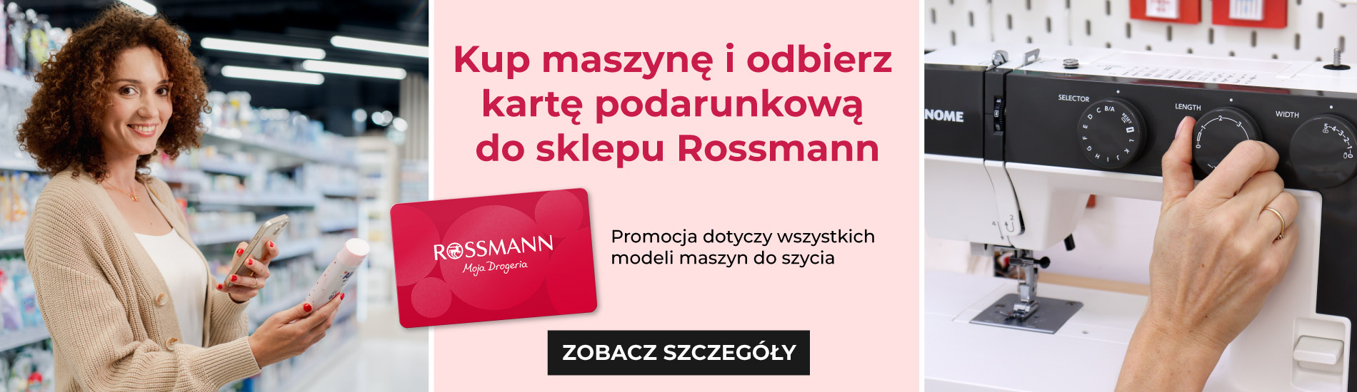 Karta podarunkowa do sklepu Rossmann przy zakupie maszyny do szycia w szyj.pl