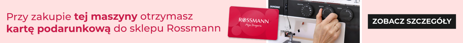 Przy zakupie maszyny do szycia w szyj.pl otrzymasz kartę podarunkową do sklepu Rossmann