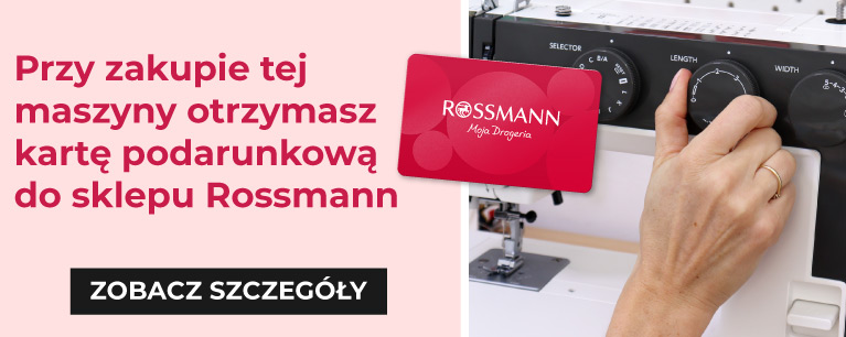 Przy zakupie maszyny do szycia w szyj.pl otrzymasz kartę podarunkową do sklepu Rossmann