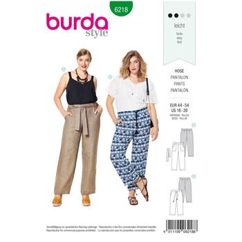  Wykrój krawiecki BURDA na spodnie o prostym kroju z naszywanymi kieszeniami, fig. 1 