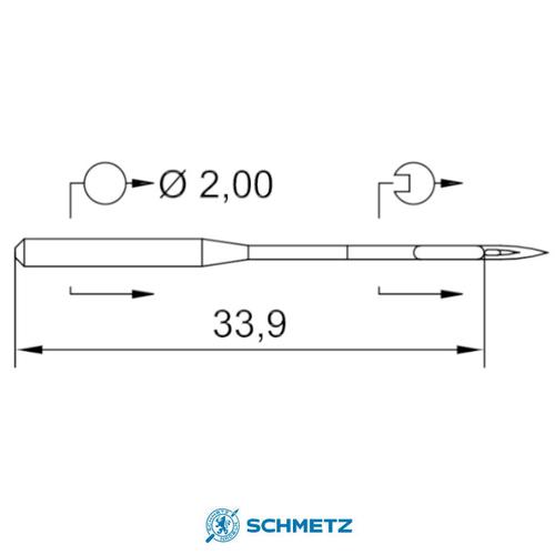  Igły do tkanin Schmetz 135x5 do stebnówek przemysłowych, fig. 4 