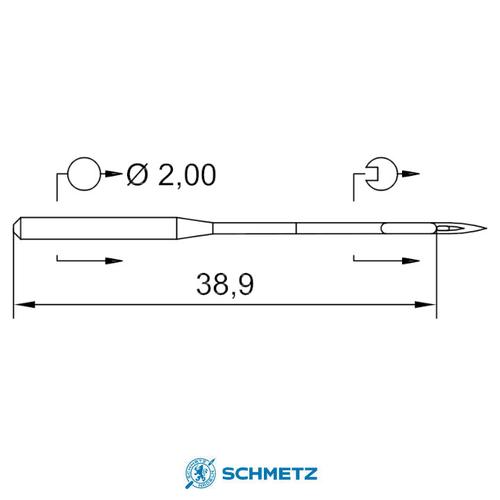  Igły Schmetz 135x17 SES do stebnówek do szycia dzianin (różne grubości), fig. 2 