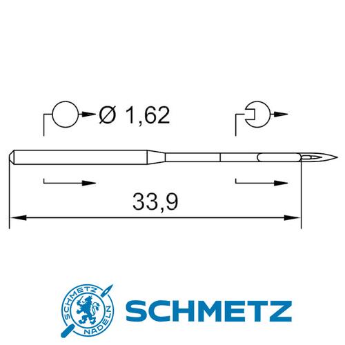  Igły do tkanin, microtexu, jedwabiu Schmetz 16x231 SPI / DBx1 SPI do stebnówek, fig. 2 