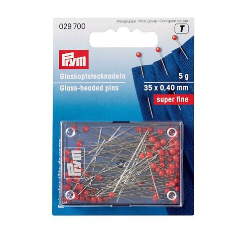  Szpilki Prym, stalowe niklowane ze szklanymi łebkami - 3,5 cm (super cienkie), fig. 1 