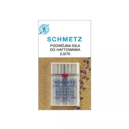 Igła podwójna do haftowania 130/705H-E ZWI Schmetz (różne rozstawy), fig. 1 